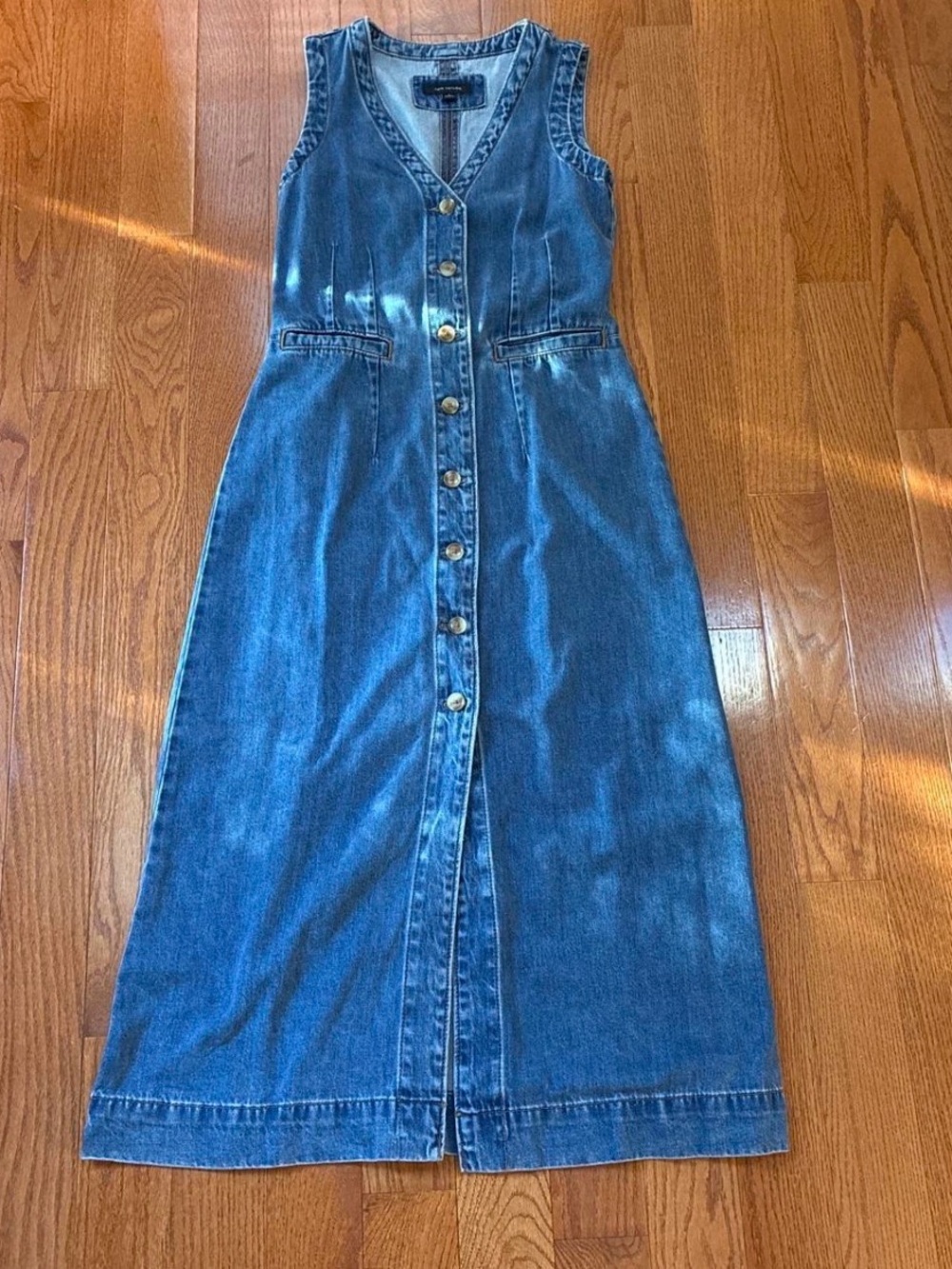 Ann Taylor sleeveless denim maxi dress